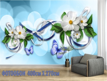 Room Art KZ фотообои красивые цветы luxe 2.0, основа флизелин (2.7x4 м)