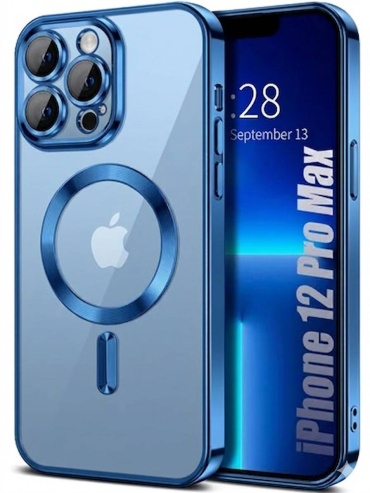 Чехол SherWay для Apple iPhone 12 Pro Max сине-прозрачный