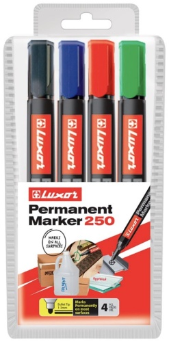 Маркер LUXOR 3450/4WT, 4 шт, 3 мм, Мультиколор