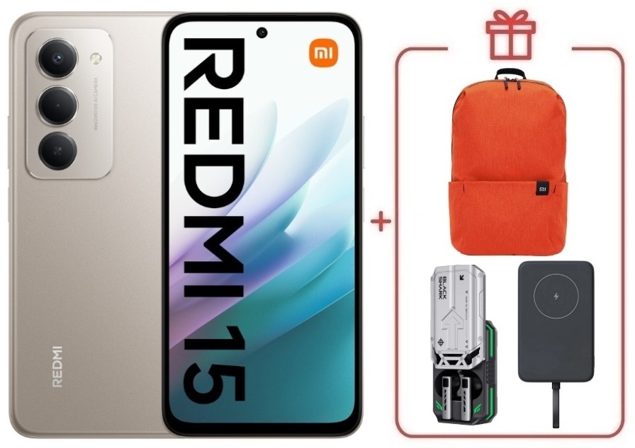 Смартфон REDMI 15 8 ГБ/256 ГБ серый + подарок