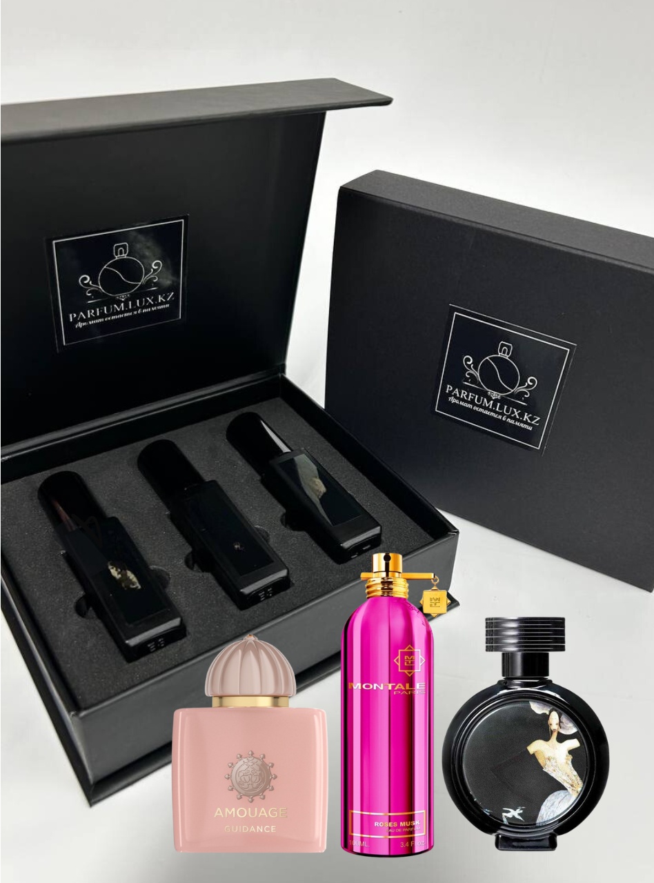 Ayliroma Подарочный набор для девочек Amouage Guidance, Devil's Intrique, Roses musk парфюмерный набор 30 мл, для женщин