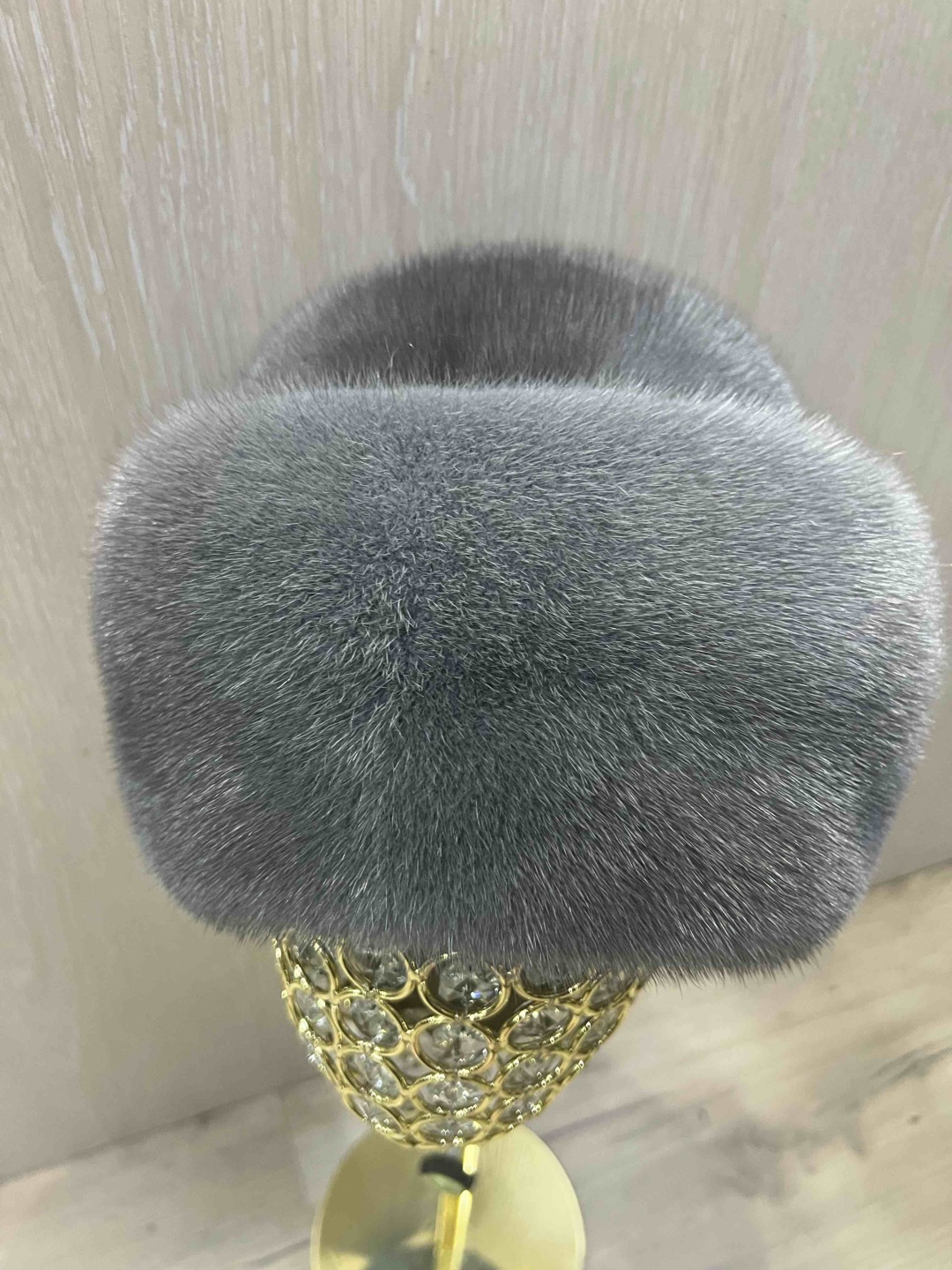Шапка SemiFur размер 57, 60, серый, темно-серый