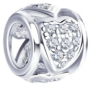 Шарм Zlato 478СР94031114С1 вес 1.63 г серебро, фианит