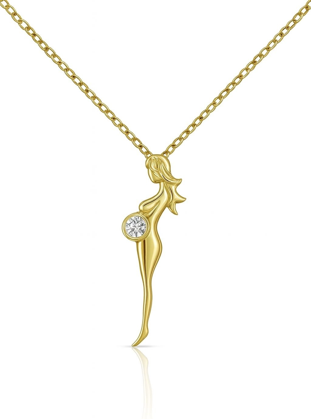 Колье Italian Gold 09353 длина 40 см вес 2.14 г золото, фианит