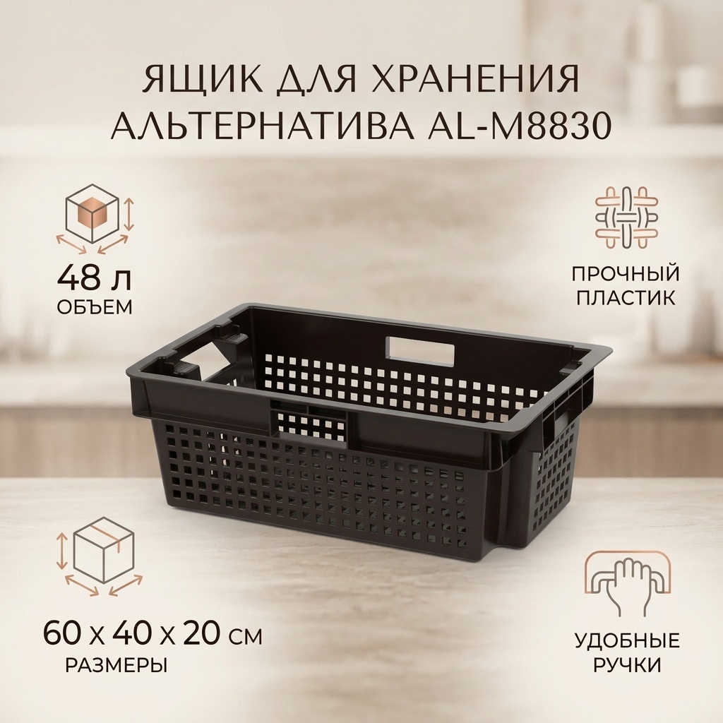 Альтернатива ящик универсальный 60x40x20 см, пластик