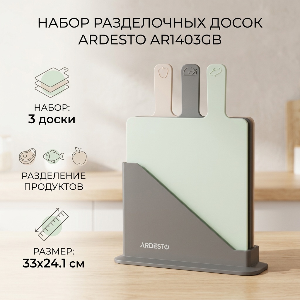 Ardesto набор разделочных досок AR1403GB 3 шт, пластик