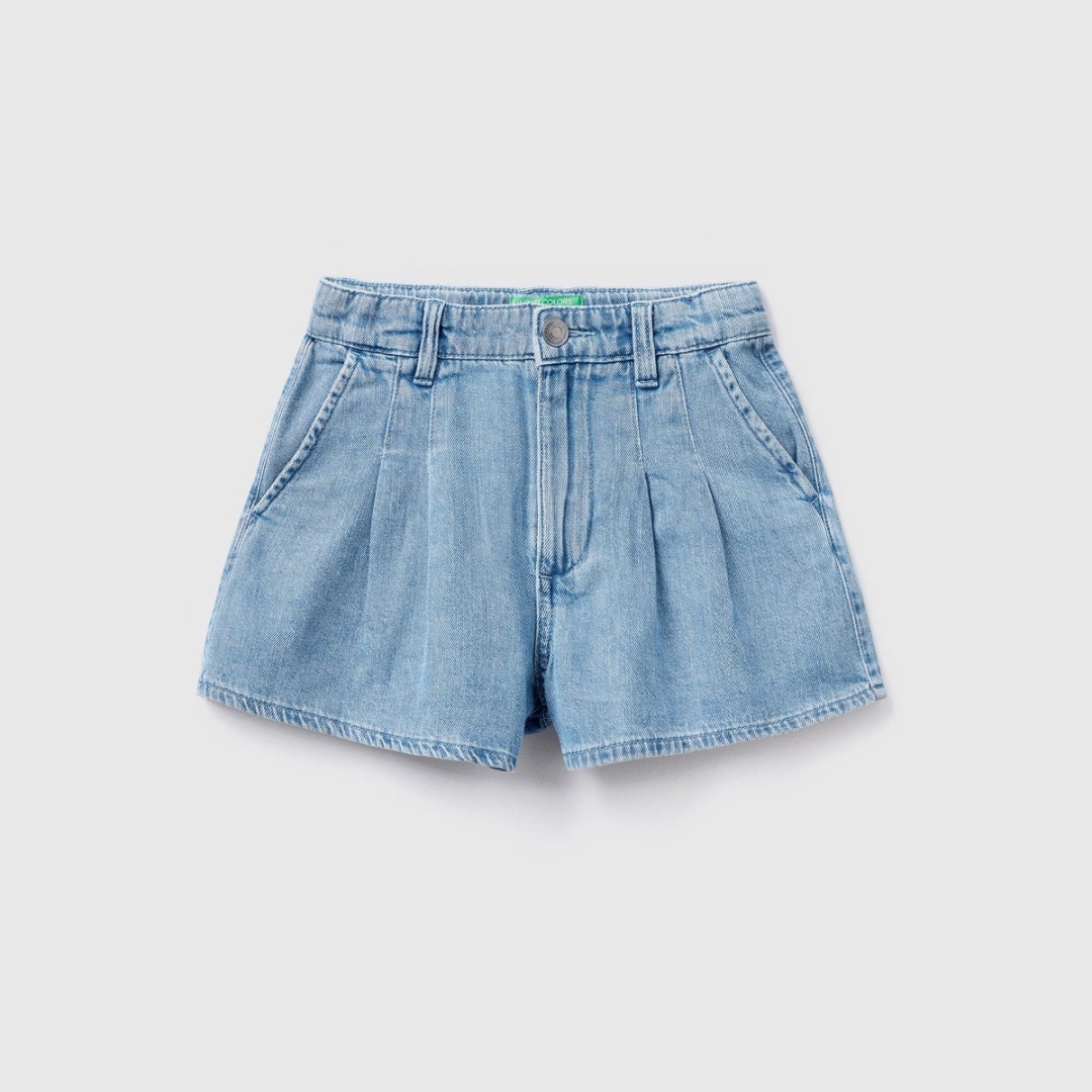Джинсовые шорты UNITED COLORS OF BENETTON синий