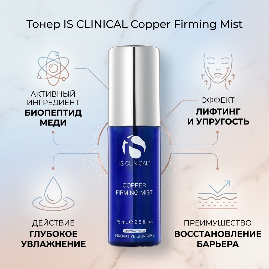 Is clinical тонер Copper firming mist Укрепляющий спрей с медью 75 мл
