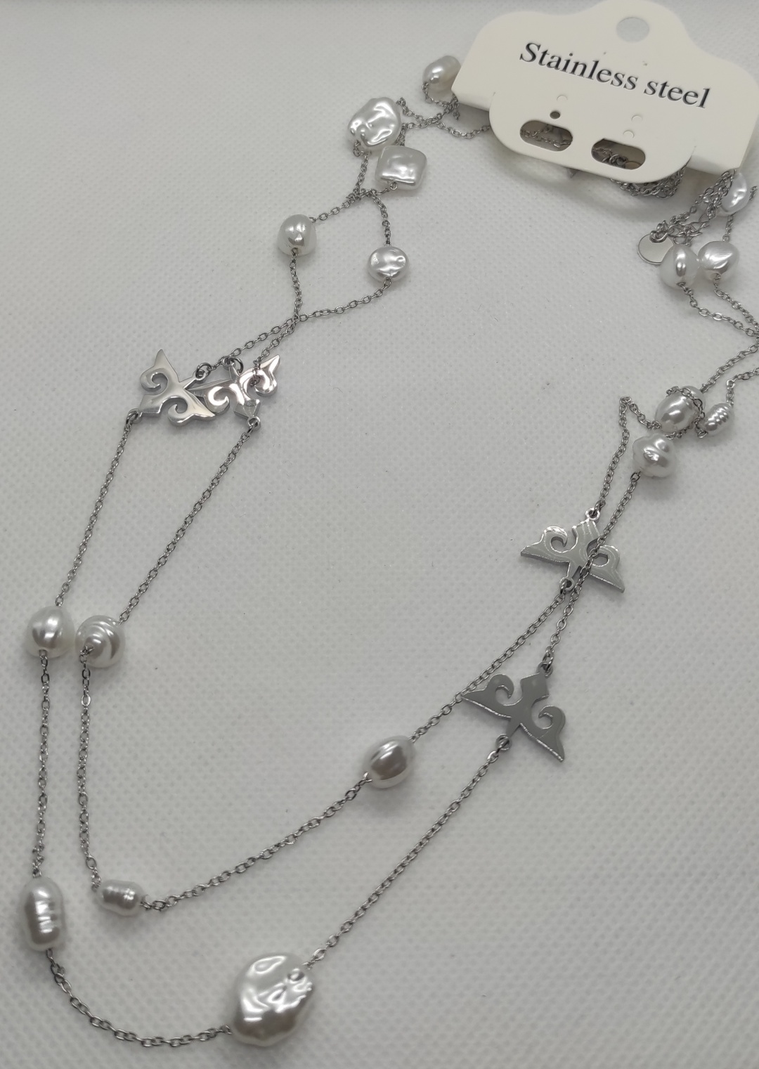 Stainless Steel длина 120 см титан, жемчуг
