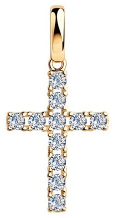 Крестик Zlato 478СР93030424С1 вес 1.64 г серебро, фианит