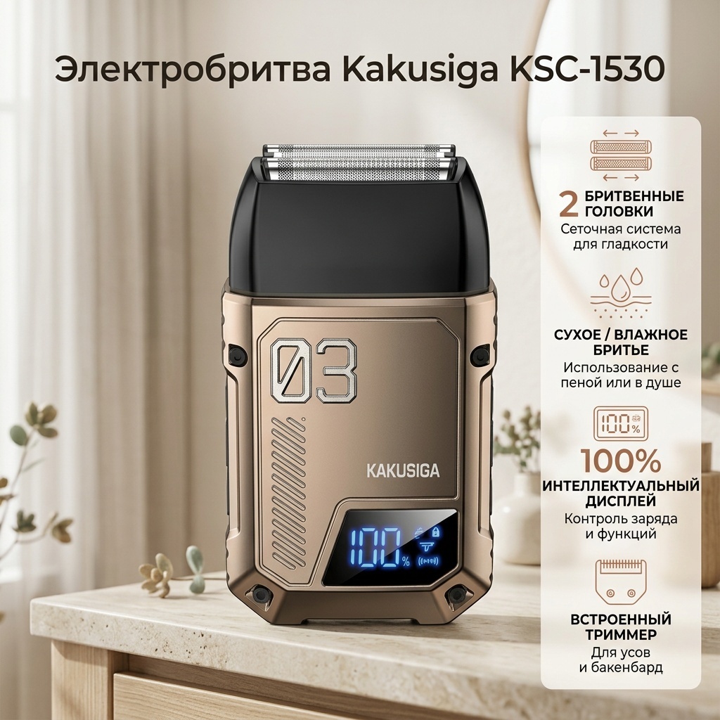 Электробритва Kakusiga KAKUSIGA KSC-1530 роторная