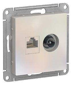 Компьютерная розетка (RJ45) Systeme electric ATLAS, жемчужный