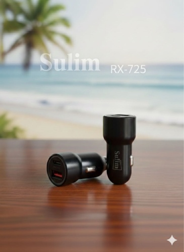 Sulim RC-725 авто зарядка USB Type-C, USB 48 Вт черный