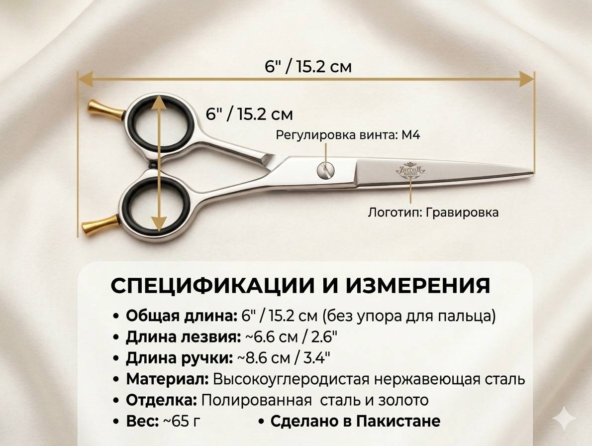 Алтин Edge прямые ножницы длина полотна 6 дюйм 1 шт