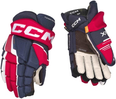 CCM Краги TACKS XF юниорские синий, красный, белый 11