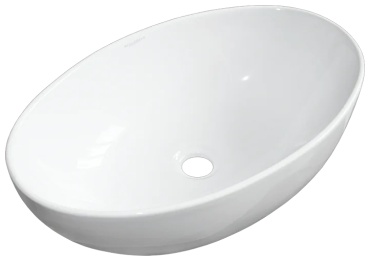 Раковина Sanita Luxe Ringo Cut WB.CT/Ringo/54-N.Cut/WHT.G/S1 накладная овальная 54х34.5 см, фарфор