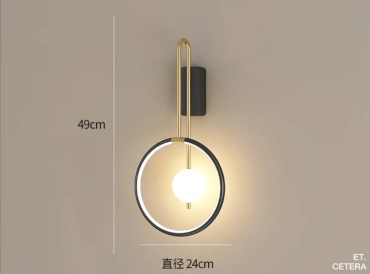 Бра настенный LED, черный, золотистый