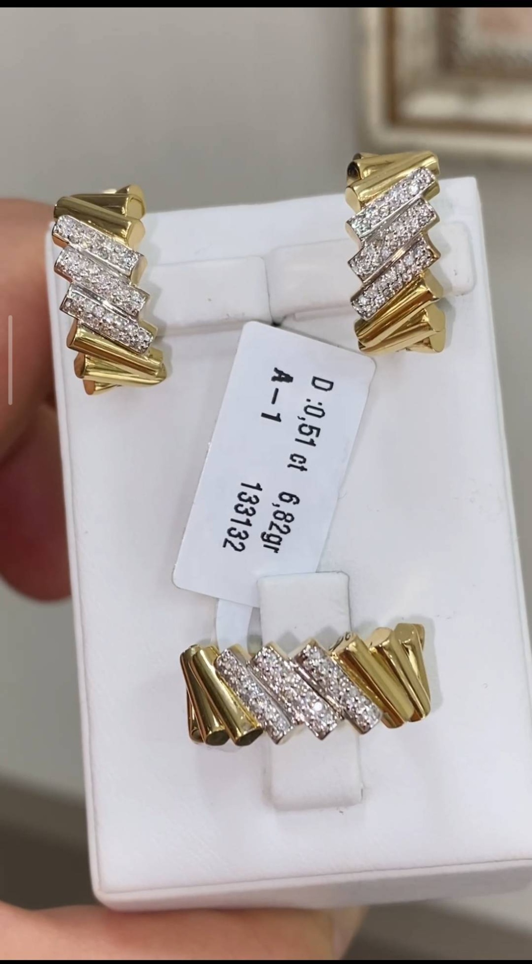 Серьги DARA DIAMOND DIANA DIAMOND вес 6.82 г золото, бриллиант