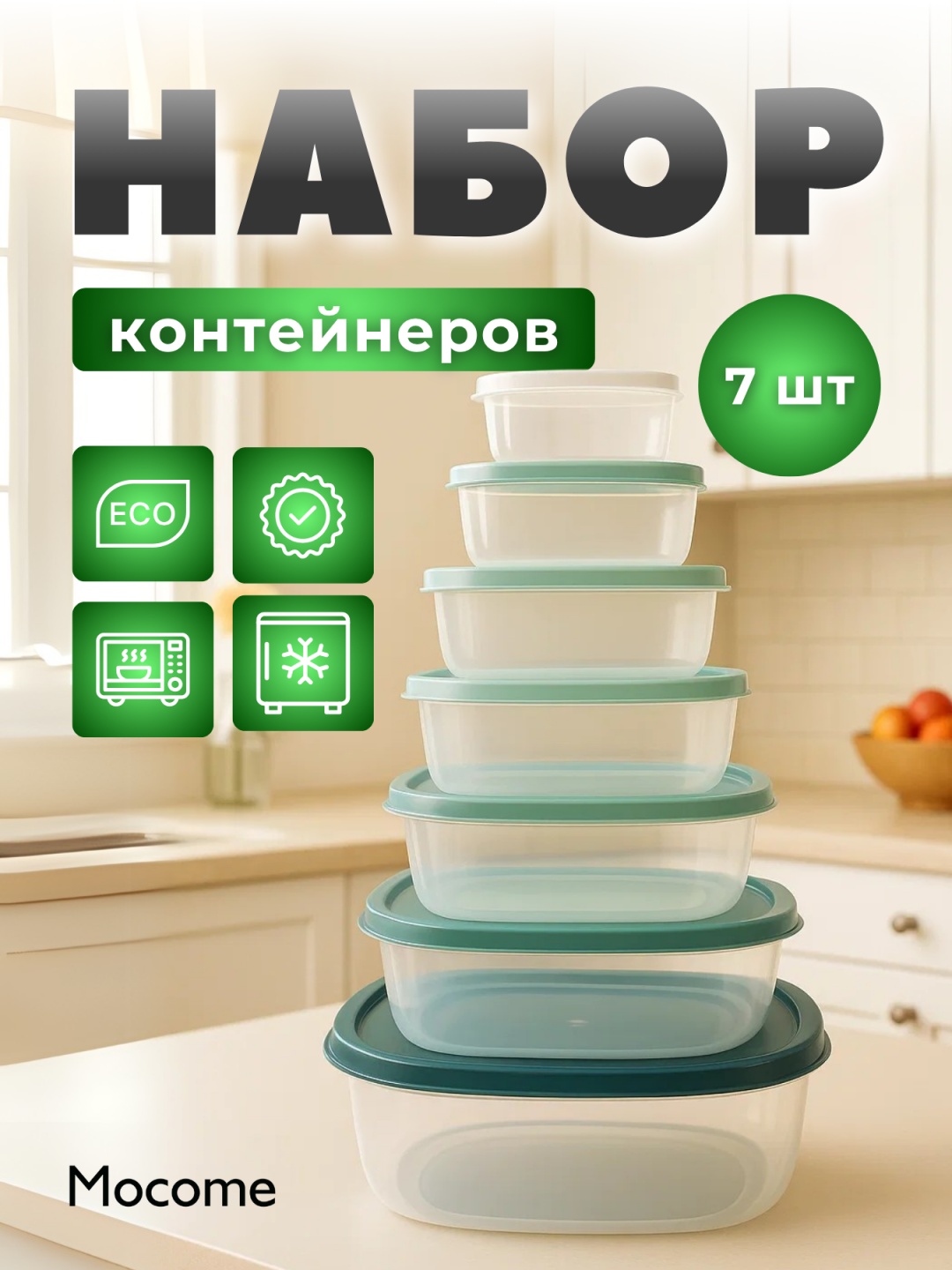 Mocome набор контейнеров (8012-7) 7 шт, пластик, полипропилен