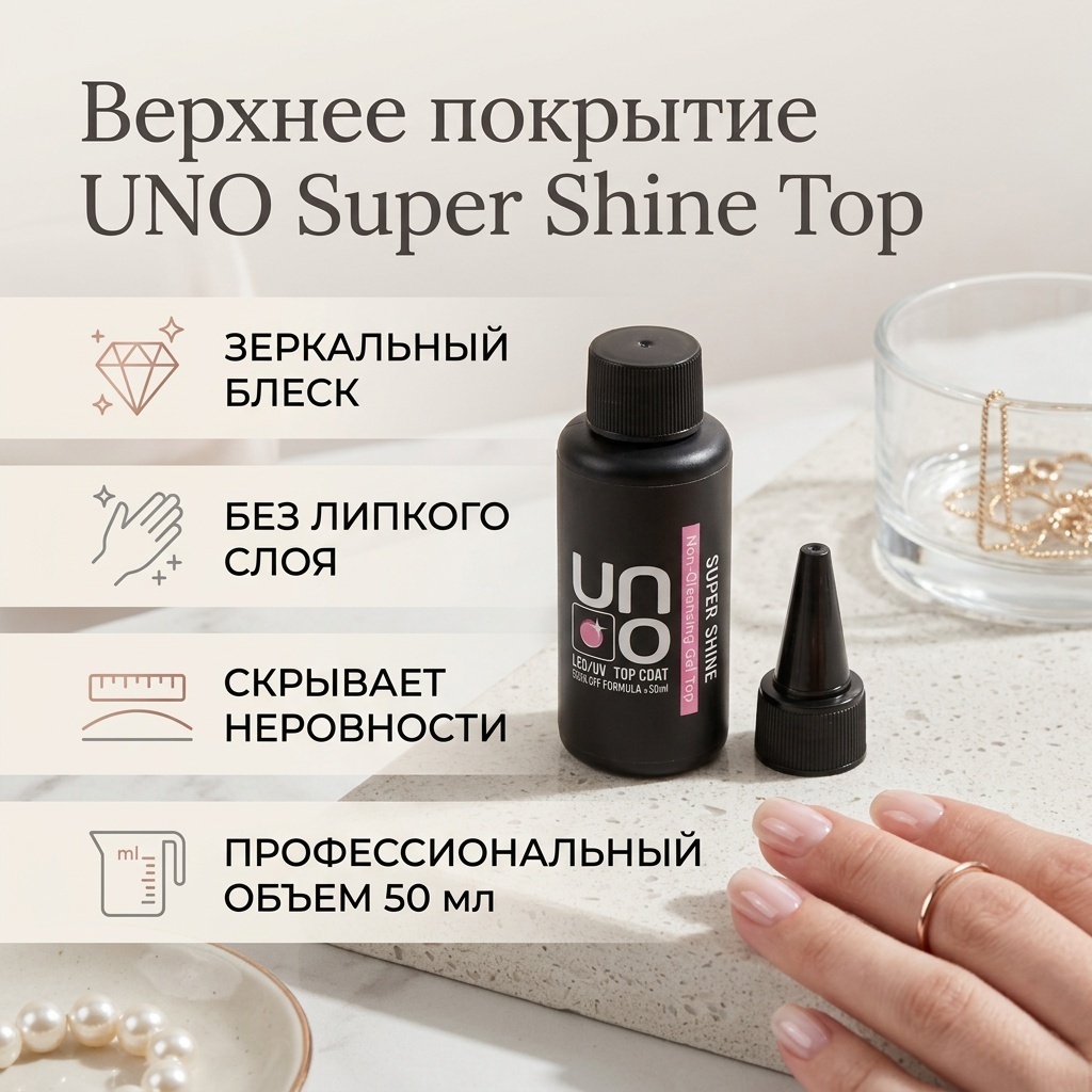 UNO верхнее покрытие Super Shine Top прозрачный глянцевое 50 мл