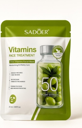 Маска для лица SADOER тканевая Vitamins 25 мл