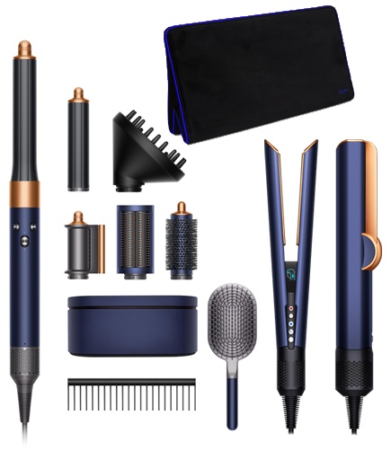 Dyson HS05 Airwrap Complete Long Volumise + Airstrait HT01 стайлер синий, медный