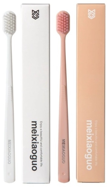 Набор белая и розовая зубная щетка мягкая 2 шт