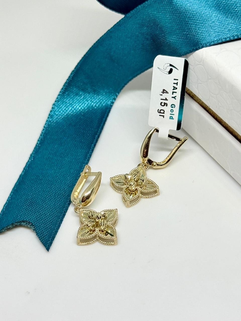 Серьги 3161 gold 159698650 вес 4.15 г золото, без вставок