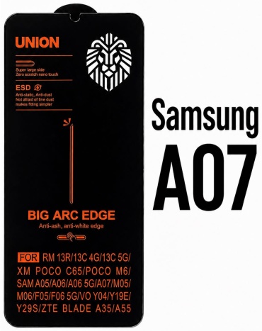Стекло Union для Samsung Galaxy A07 черный