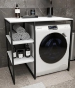 Стеллаж над стиральной машиной , 100x60x91.6 см, белый, черный