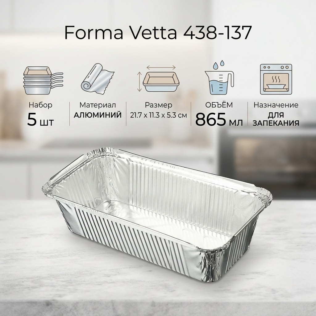 Форма для запекания Vetta алюминий, 5 шт