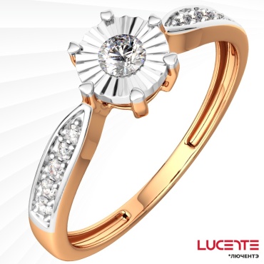 Lucente Бриллианты Якутии RIN-LU-585-185980-175 размер 17.5 вес 1.12 г золото, бриллиант