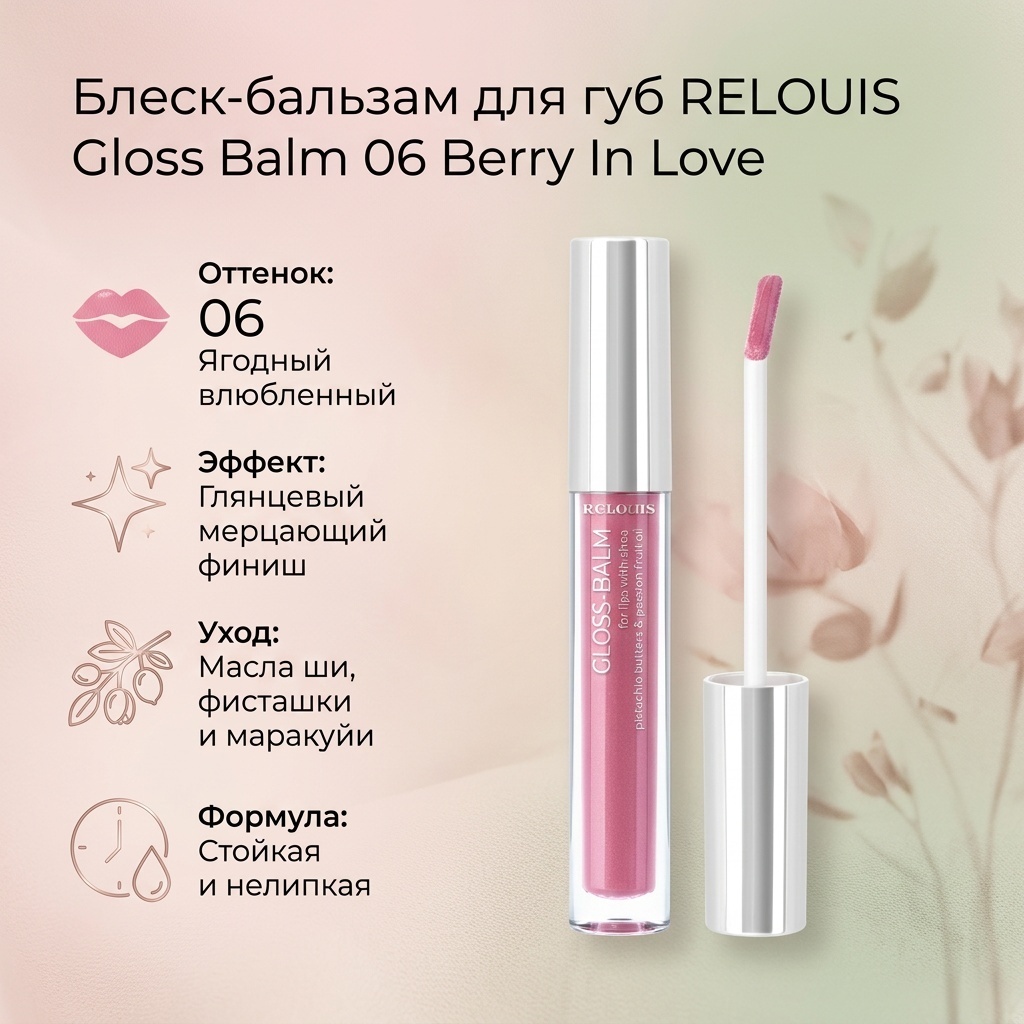 RELOUIS Gloss Balm блеск для губ 06 Berry In Love