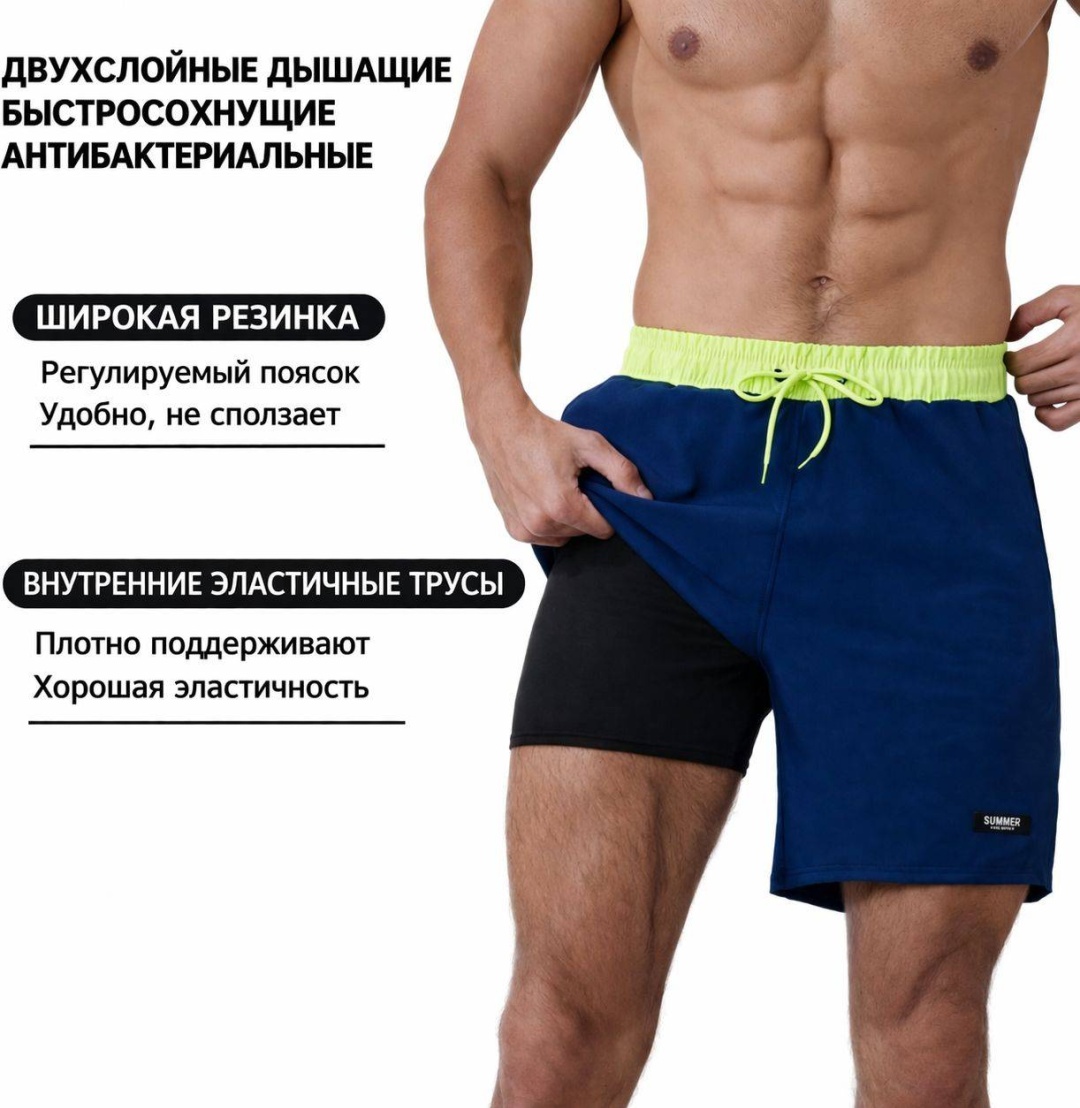 Шорты Summer темно-синий, желтый