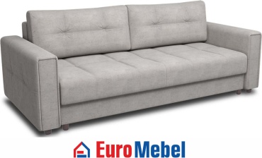 Диван Euromebel Манхеттен 2, 226х105 см, обивка велюр, серый