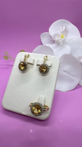 SAR JEWELRY VIP-77-088-4690 вес 10 г золото, бриллиант, цитрин