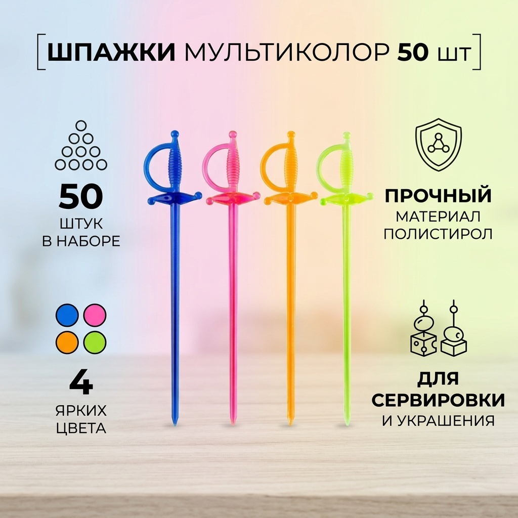 Шпажки 769768634 мультиколор 50 шт