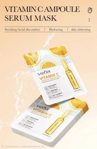 Маска для лица SADOER тканевая Vitamin C Ampoule Serum Mask 25 мл