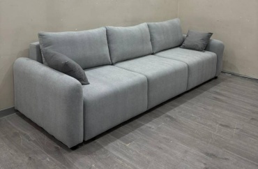 Диван TURAN HOME Prima, 300х100 см, обивка велюр, серый
