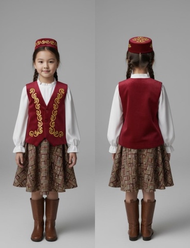 Национальный костюм FASHION Казахский национальный узор красный