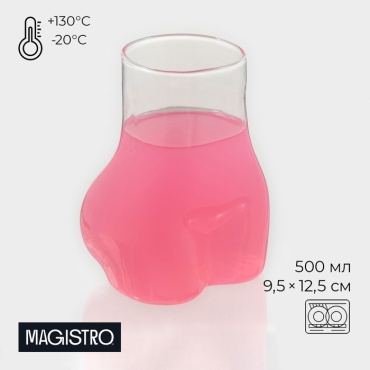 Стакан Magistro 500 мл, стекло, 1 шт