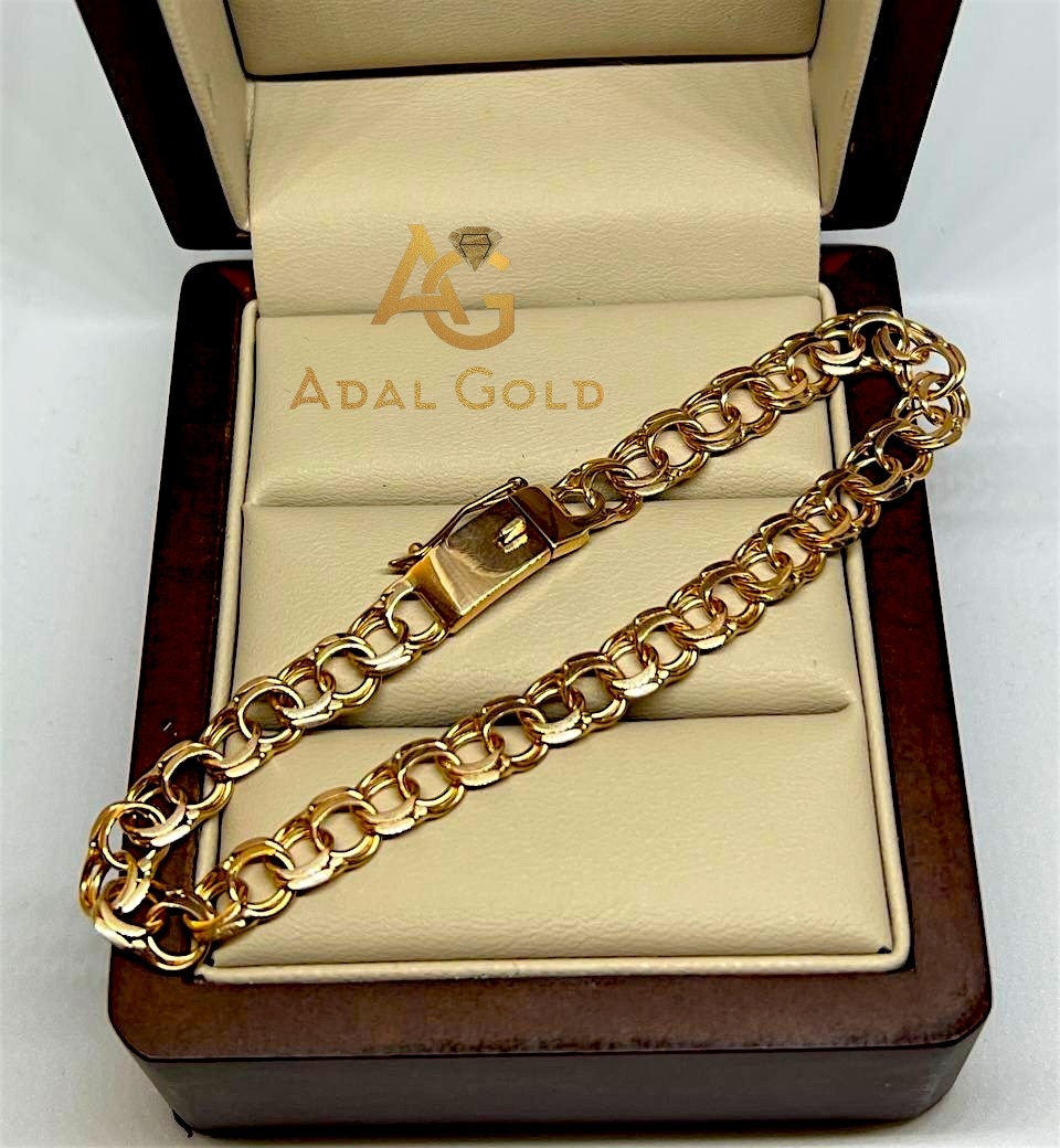 ADAL GOLD ADG_NC136-050 длина 21 см, вес 9.7 г золото, плетение бисмарк