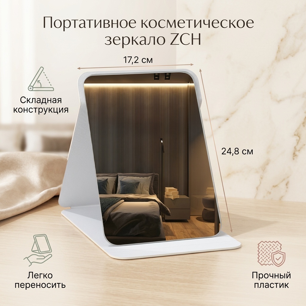Зеркало настольное косметическое 24,8*17,2