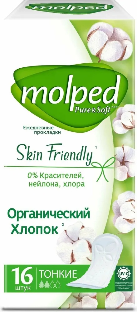 Molped прокладки ежедневные Molped Pure&Soft Skin Friendly 16 шт