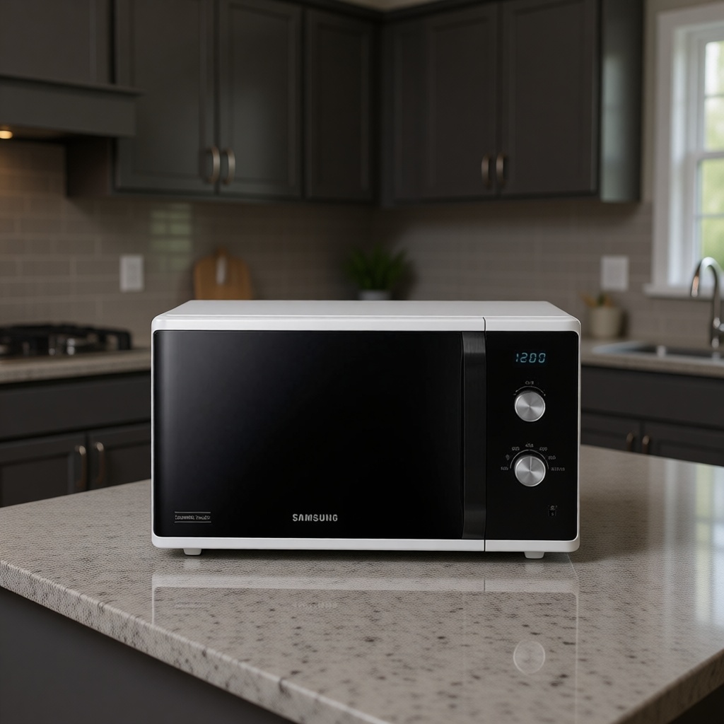 Микроволновая печь Samsung MS23K3614AW BW черный-белый