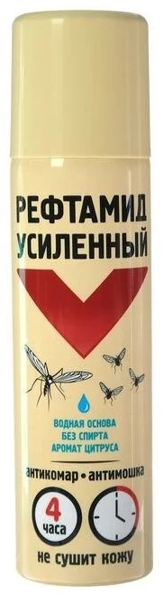Аэрозоль Рефтамид от комаров и мошек на водной основе 150 мл