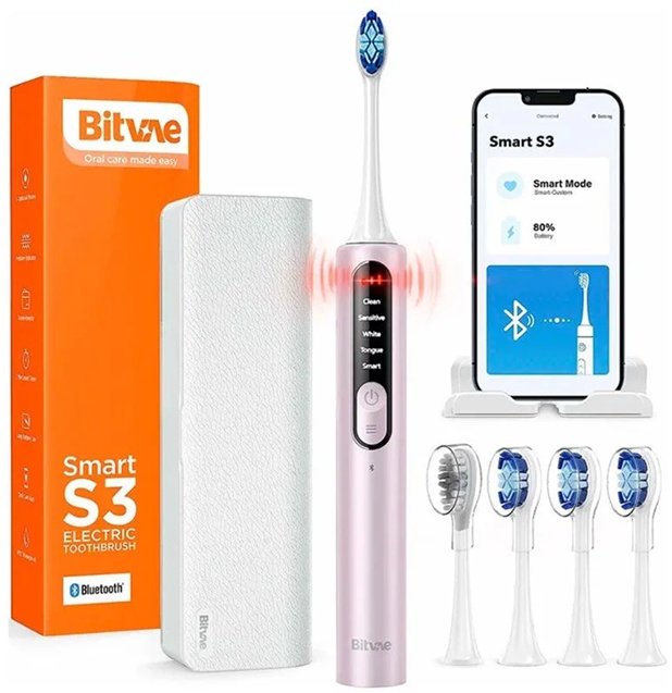 Bitvae звуковая щетка Bitvae S3 щетина средняя розовый
