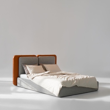 Кровать Rayer company comfort minimum двуспальная, 160x200 см (без матраса, подъёмный механизм) светло серый