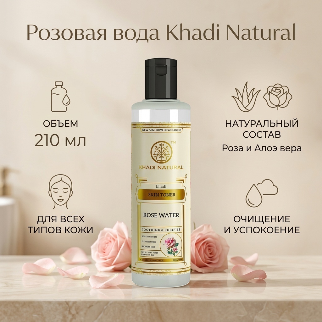 KHADI Розовая вода 210 мл