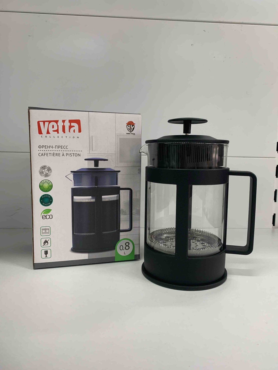 Френч-пресс Vetta 850-061 800 мл, пластик, жаропрочное стекло
